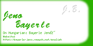 jeno bayerle business card